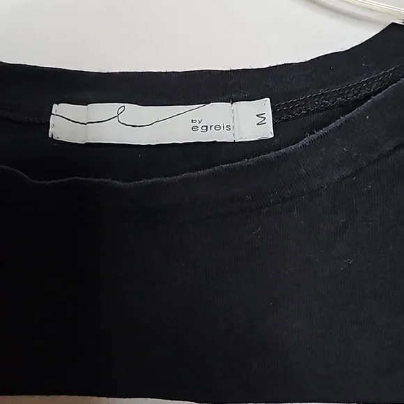 Egreis pin up Vintage short sleeve cropped black t-shirt top sz Medium - Picture 4 of 6